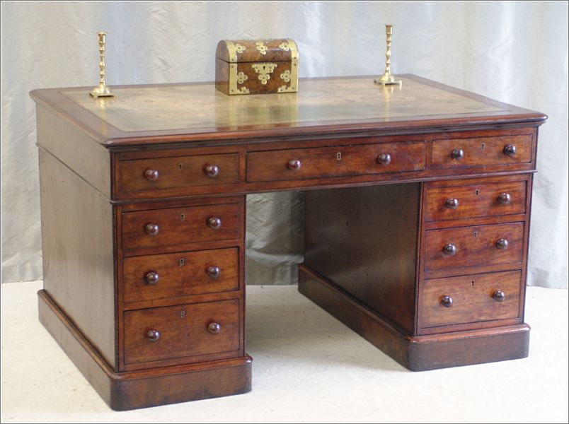 1023 Antique Mahogany Partners Desk Fitch London (4)